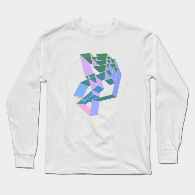 Angular Shapes Long Sleeve T-Shirt by AKdesign